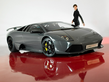 Sexy Looking Girl standing next to a Lamborghini Murcielago LP640 - Edo Competition
